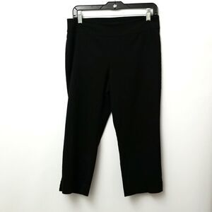 🎁5/$25 George Pants Women's 12 Capris Stretchy Black Exercise Thick Pull On